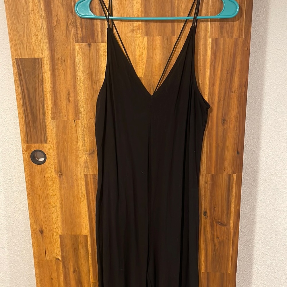 Black low-back jumpsuit